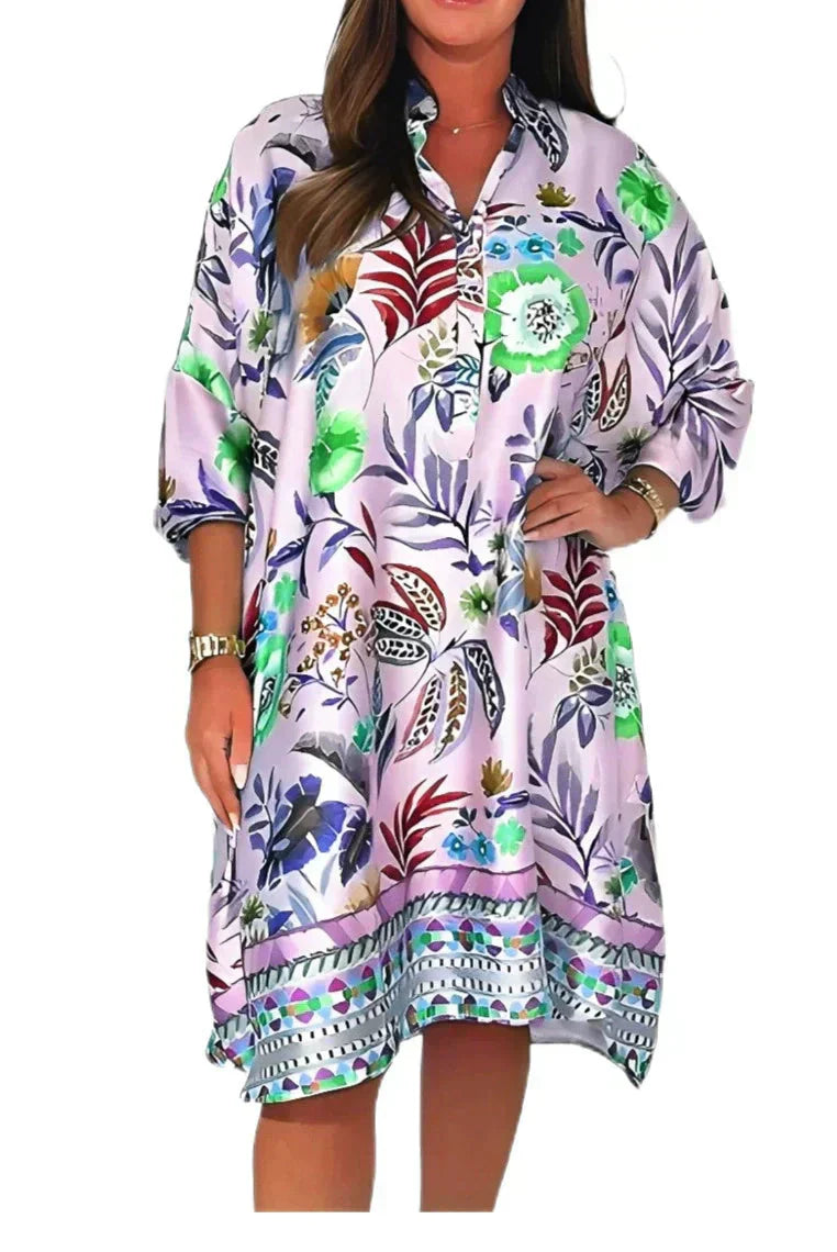 Estella™ | Bedrucktes Satinkleid für Damen