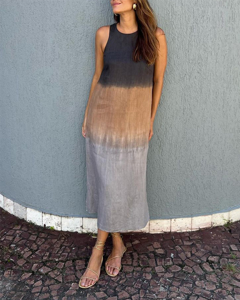 Tayla | Ombre ärmelloses Midikleid