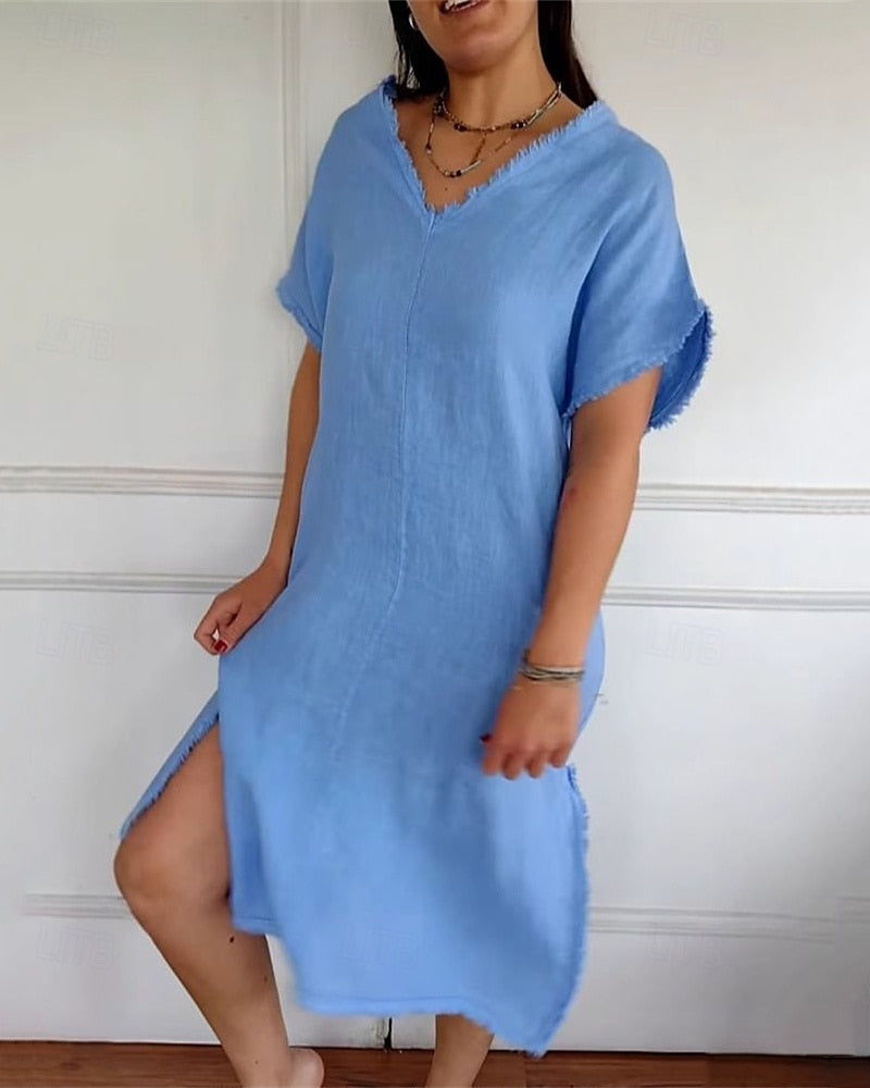 Gracelynn | feminines Kleid aus weicher Baumwolle und Leinen