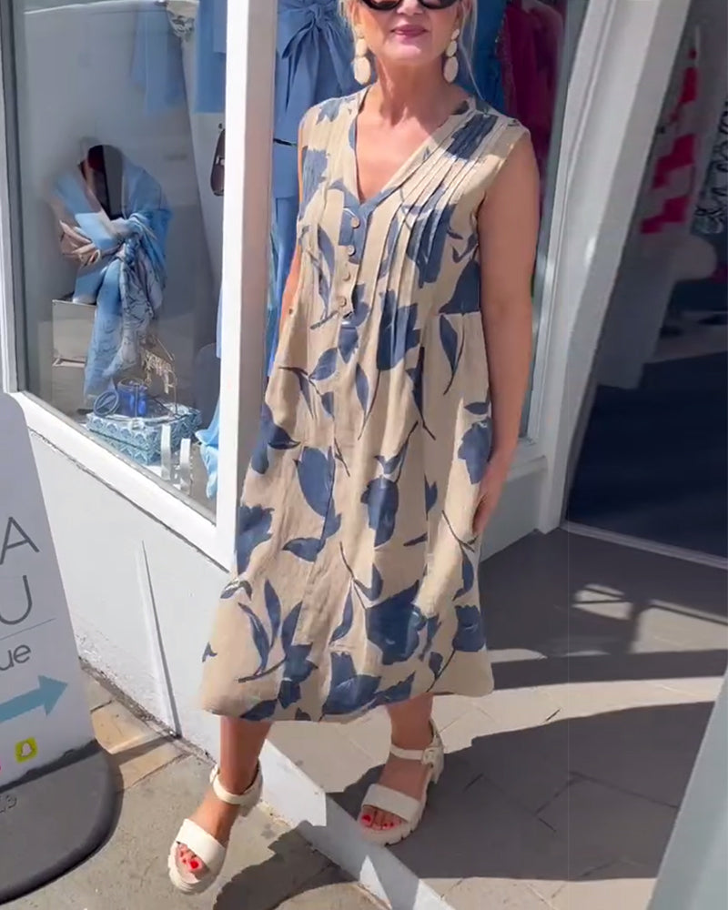 Barbara | modisches Kleid mit V-Ausschnitt und floralem Druck