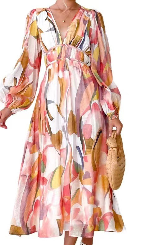 Nicel | Florales Kleid mit Laternenärmel