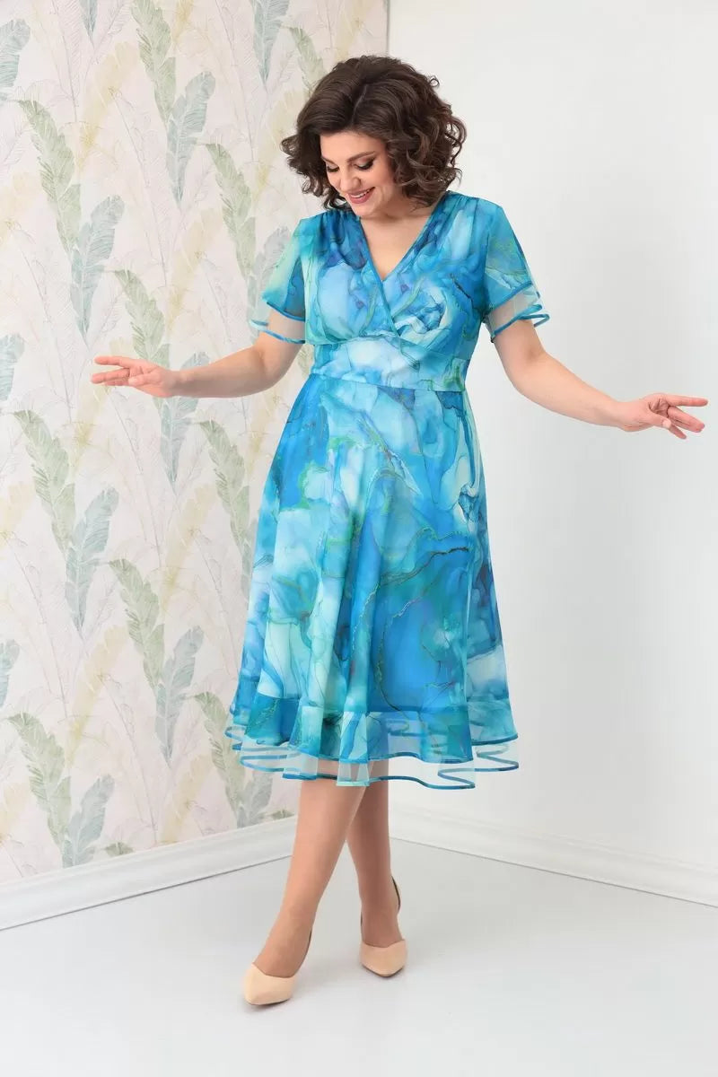 Vannesa | Stilvolles Chiffonkleid mit sanften Wellen