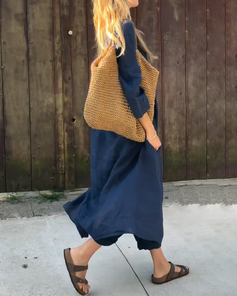 Kaelyn | Tunika-Set aus Leinen in Übergröße