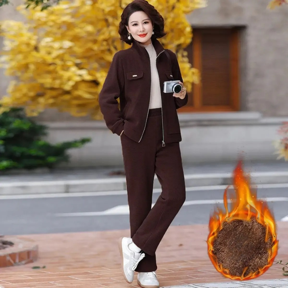 Qelina | Samtiger Damenanzug