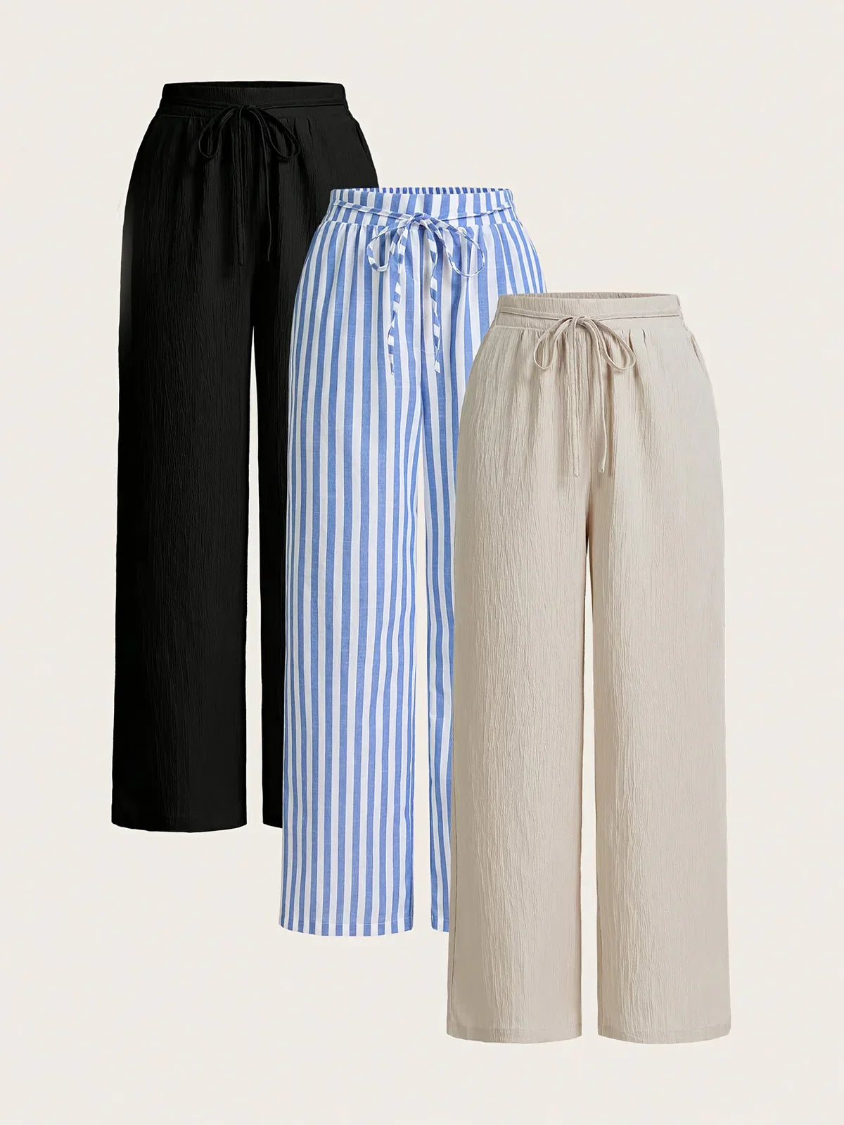 Demi | praktischer 3er-Pack Bundfaltenhosen für Damen