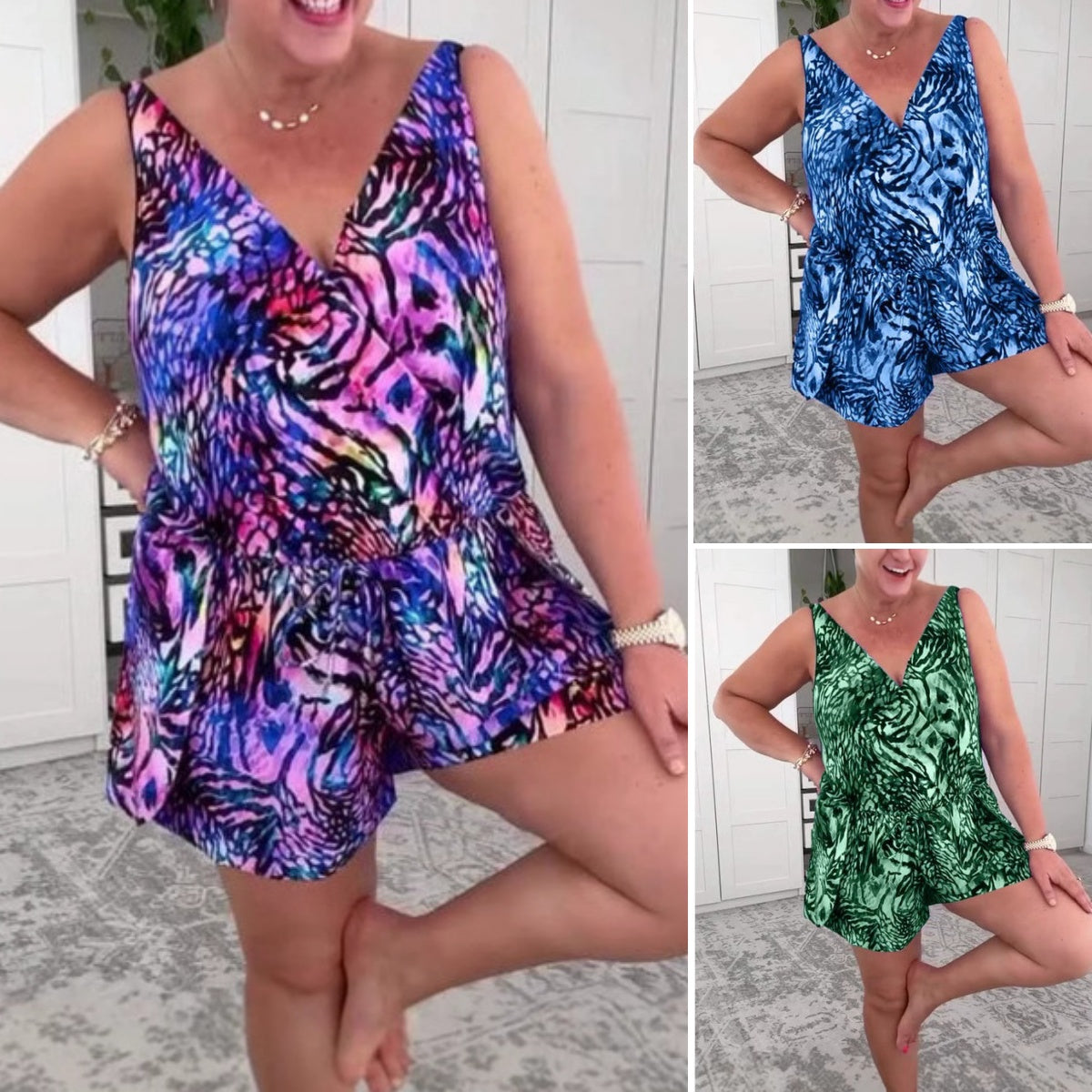 Maci | modischer Badeanzug ohne Ärmel mit Print