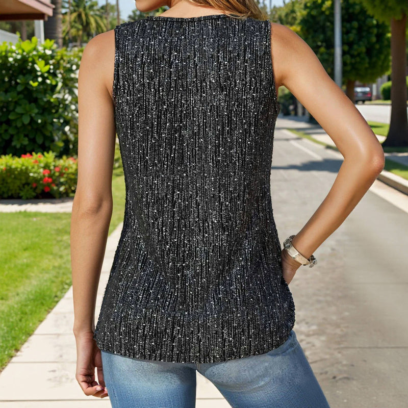 Cilla | Schimmerndes Tank-Top mit V-Ausschnitt