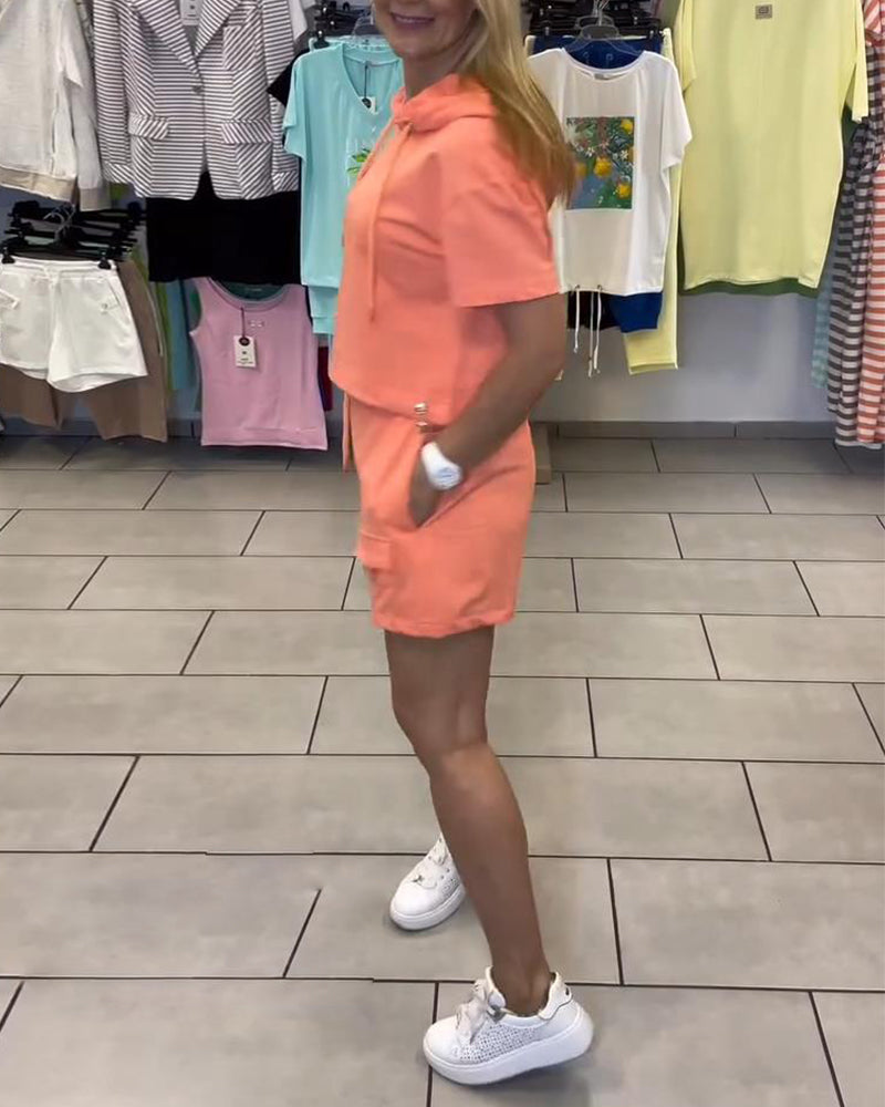 Kylee | sportliche Shorts mit Kapuzen-Design