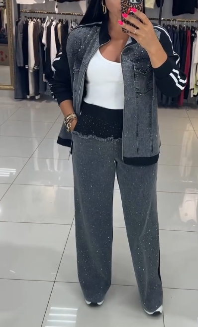 Melany | Damen-Outfit, Jeansjacke & Hose, lässig & bequem