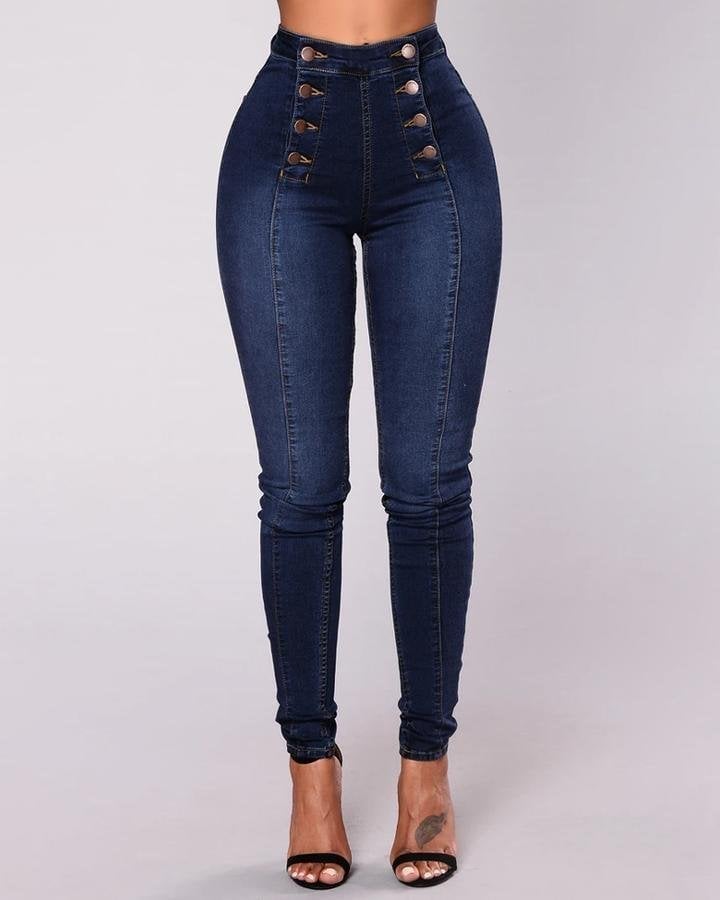 Violetta™ – High-Waist Jeans mit Doppelknopfleiste