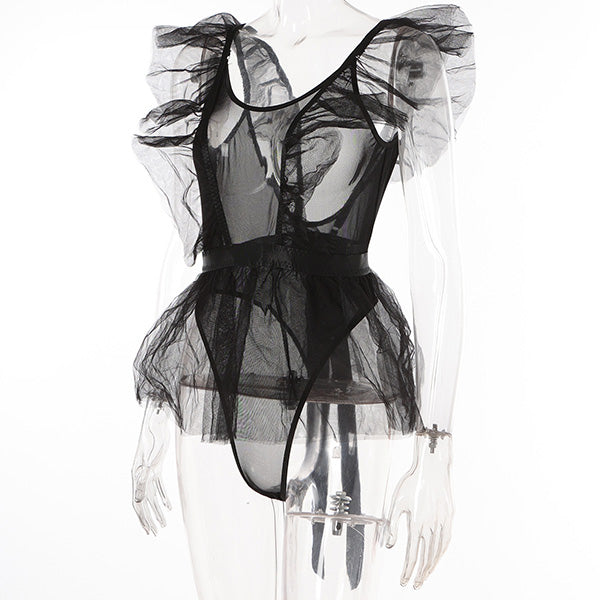 Alyssa | Sexy Bodysuit mit halbtransparenter Spitze für Damen