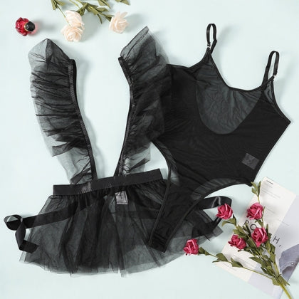 Alyssa | Sexy Bodysuit mit halbtransparenter Spitze für Damen