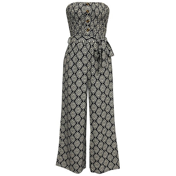 Vienna™ | Trägerloser böhmischer Jumpsuit mit Blumenmuster