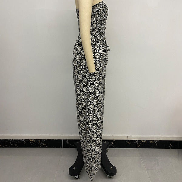 Vienna™ | Trägerloser böhmischer Jumpsuit mit Blumenmuster
