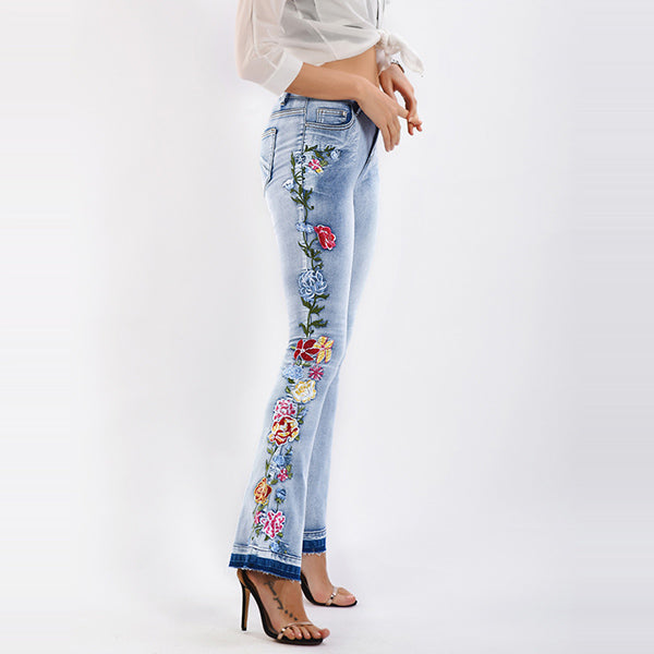 Daisy | Stylische Vintage-Jeans mit floralen Akzenten