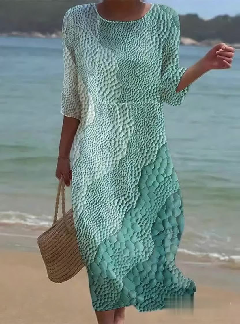 Paisley | stilvolles Damenkleid aus Baumwolle und Leinen mit lockerem Schnitt