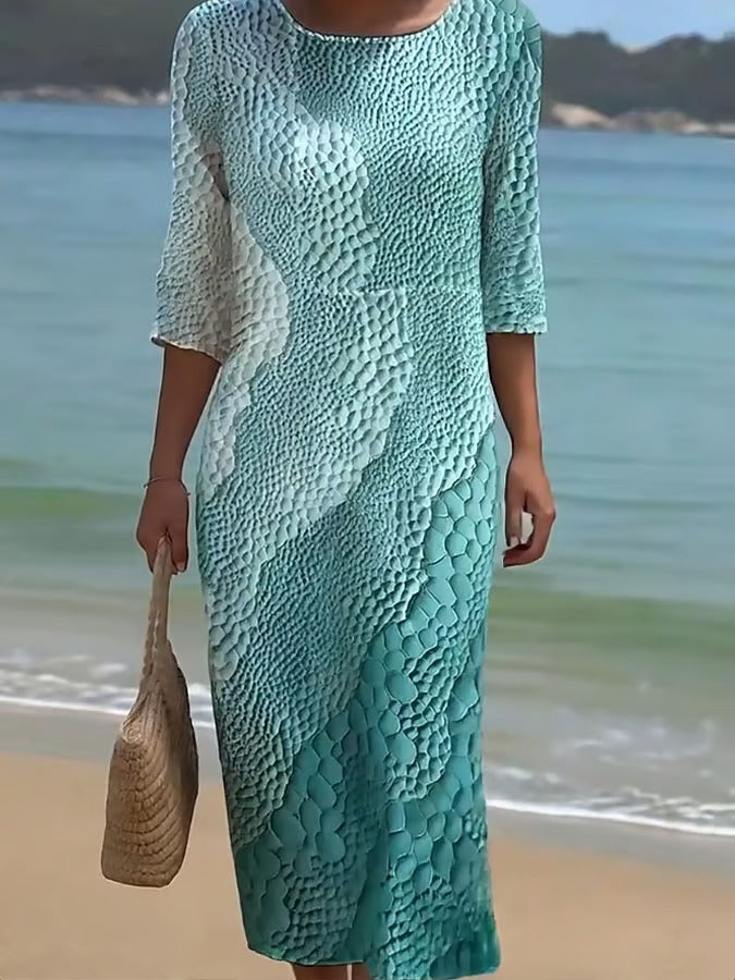 Paisley | stilvolles Damenkleid aus Baumwolle und Leinen mit lockerem Schnitt