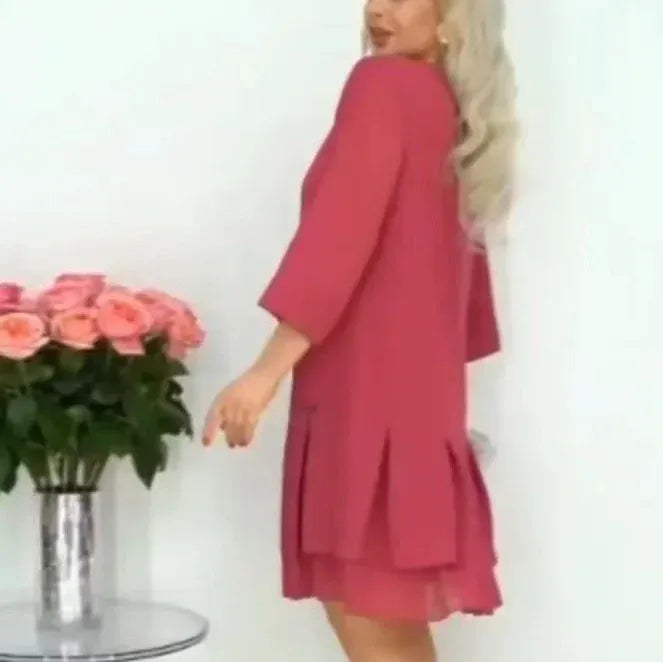 Charlotte | feminines knielanges Kleid mit Rundhalsausschnitt