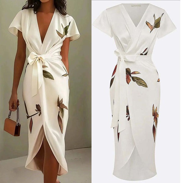 Gemma | modisches Wickelkleid mit lebendigem Blumendesign