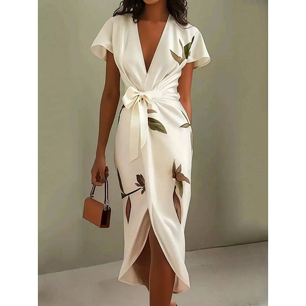 Gemma | modisches Wickelkleid mit lebendigem Blumendesign