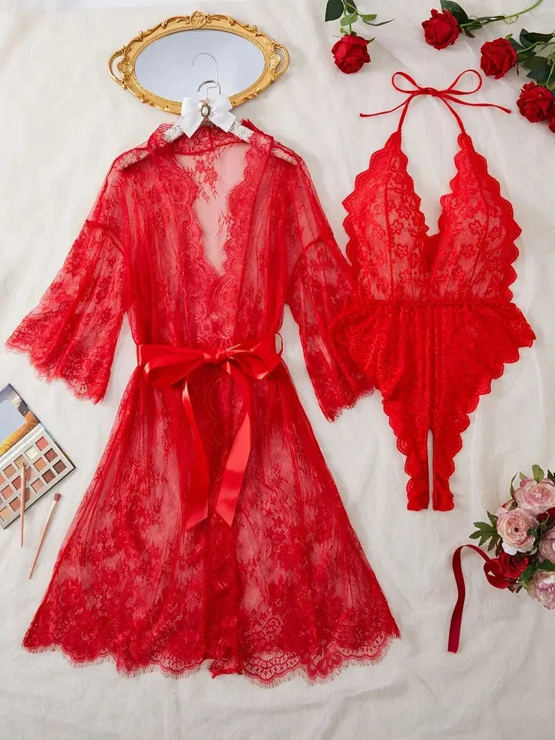 Kelene | Damen-Spitzen-Nachtset