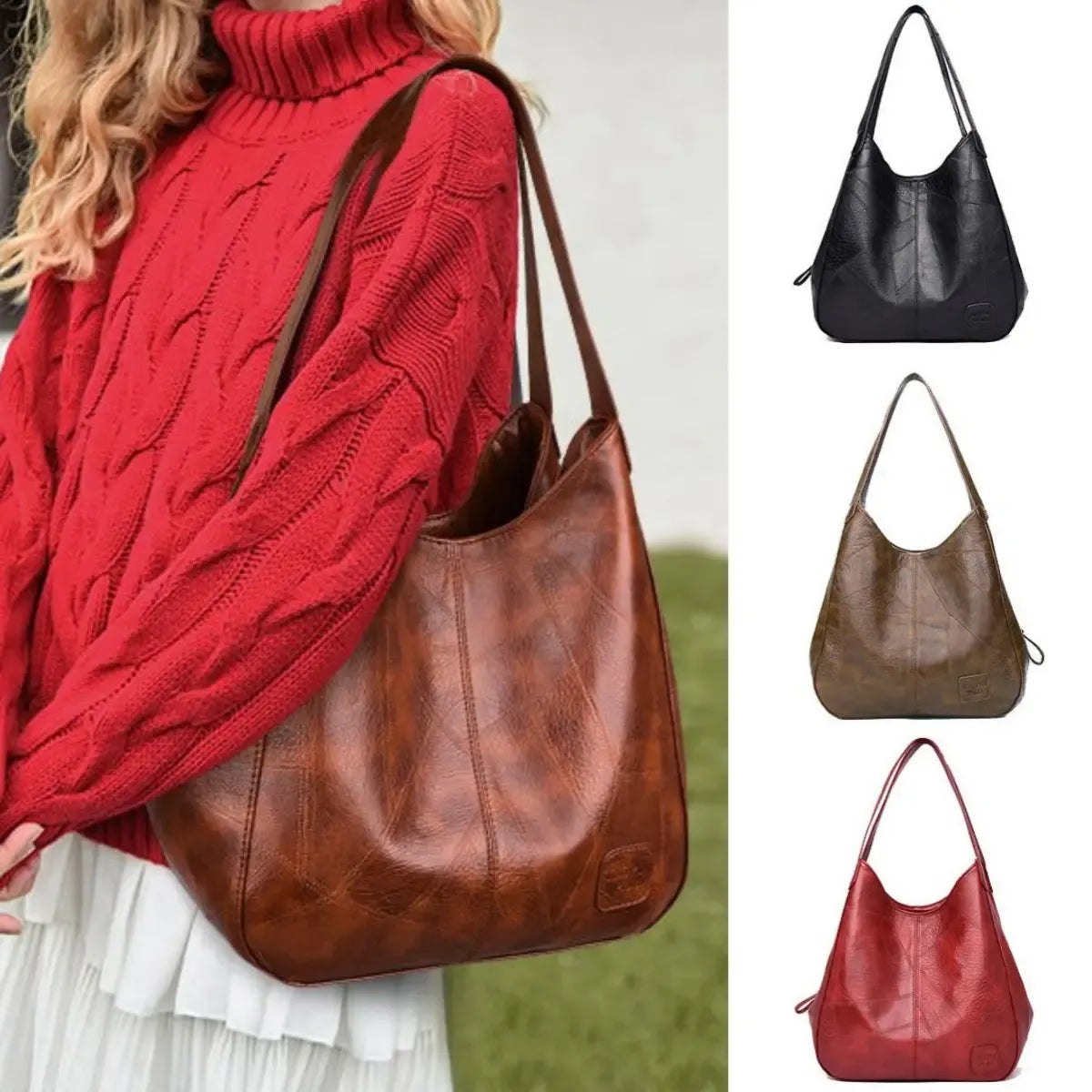 Betta | Schultertasche aus echtem Leder