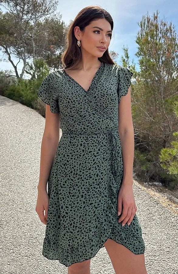 Brianna | feminines Wickelkleid mit Leopardenmuster