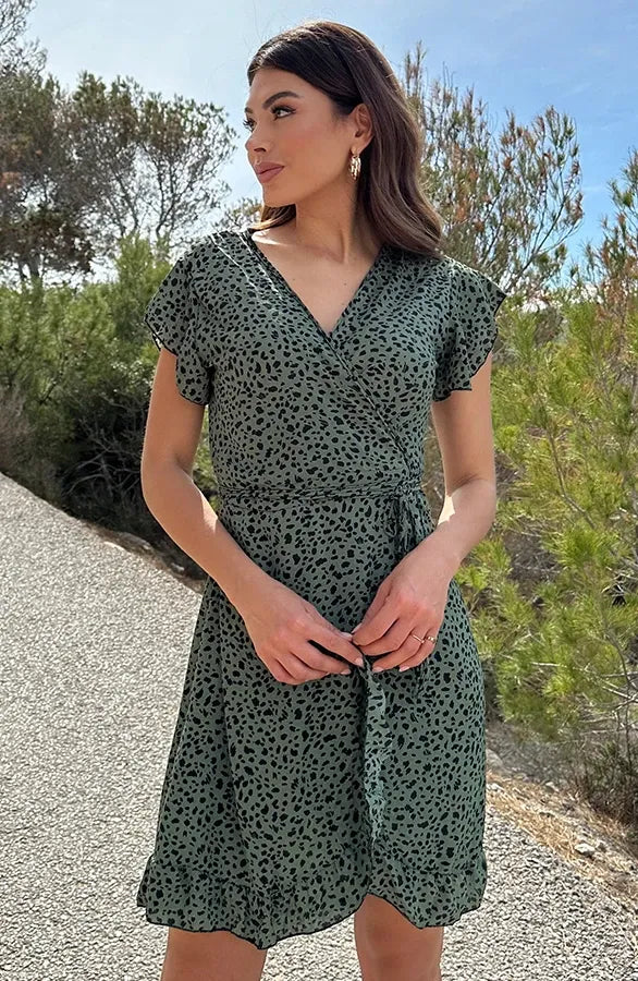 Brianna | feminines Wickelkleid mit Leopardenmuster