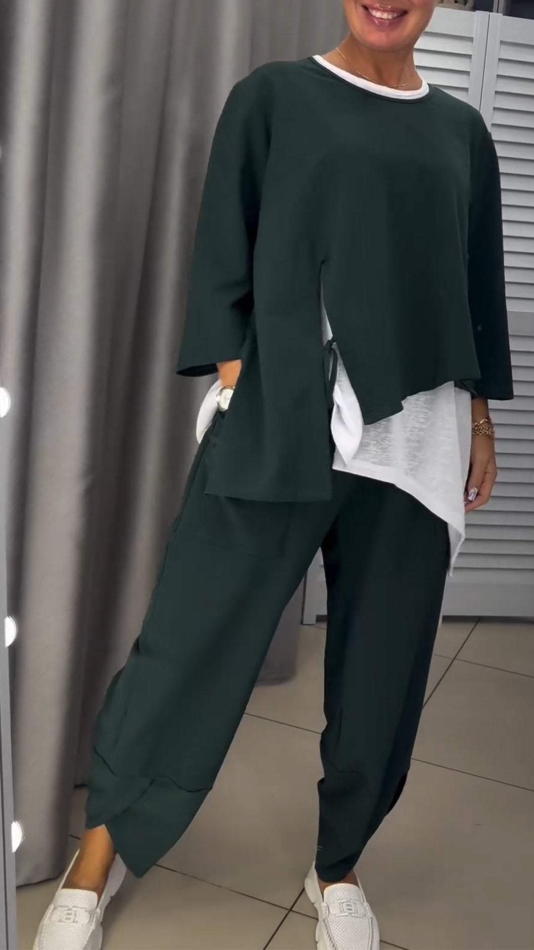 Elvera | Bequemes Damen-Set mit Top & Hose