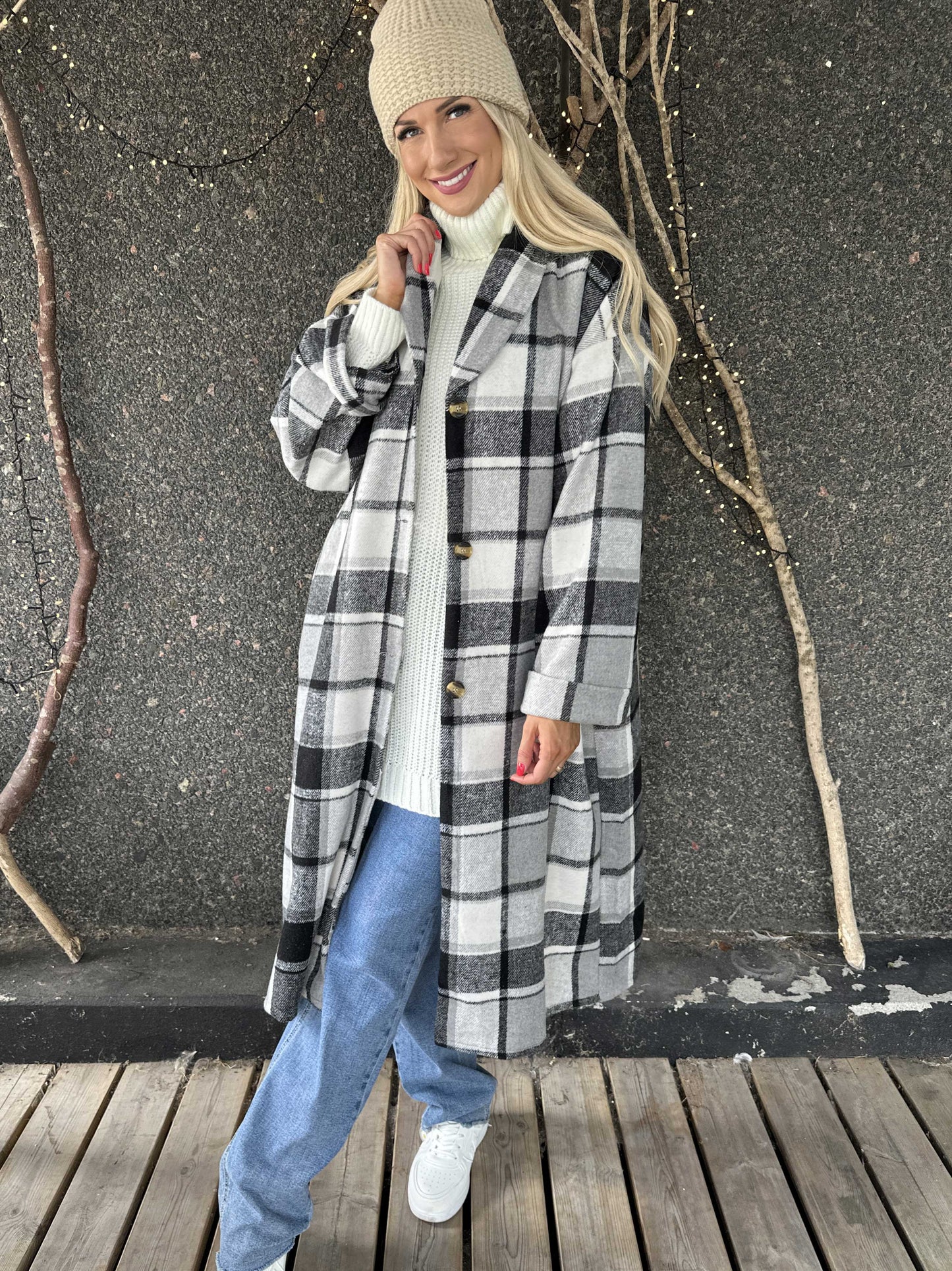 Karolyn | Kariertes Viskose-Hemdkleid