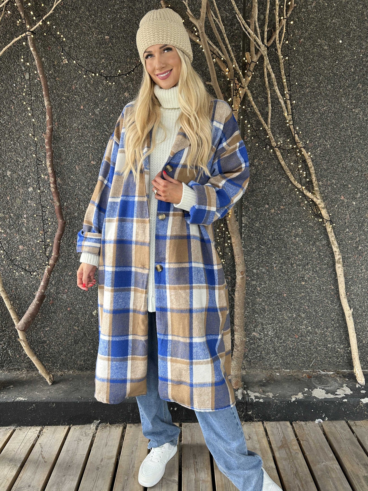 Karolyn | Kariertes Viskose-Hemdkleid