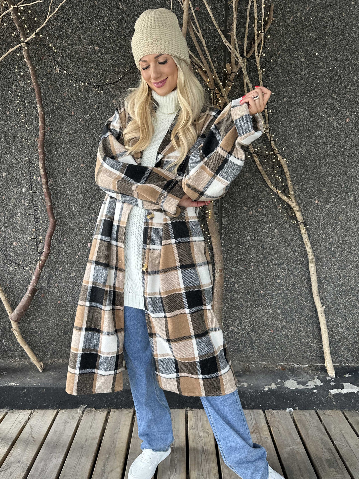 Karolyn | Kariertes Viskose-Hemdkleid