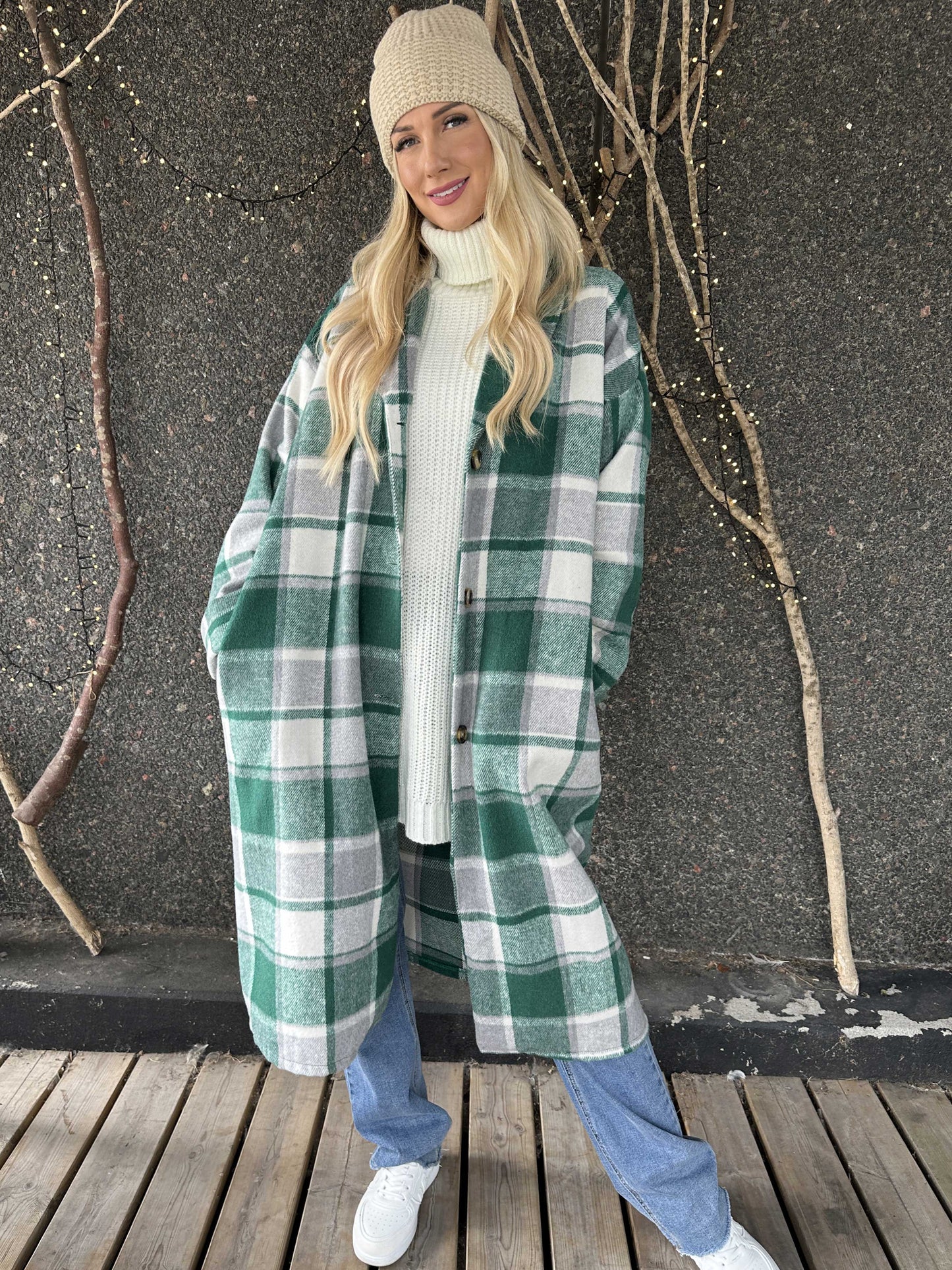 Karolyn | Kariertes Viskose-Hemdkleid