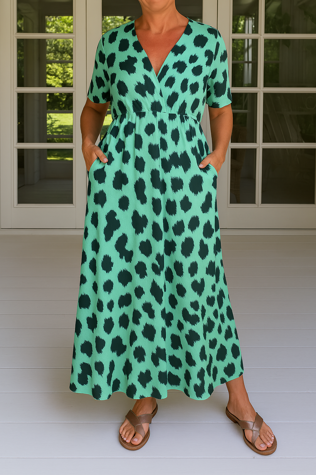 Mabel | Elegantes Maxikleid mit Leopardenmuster