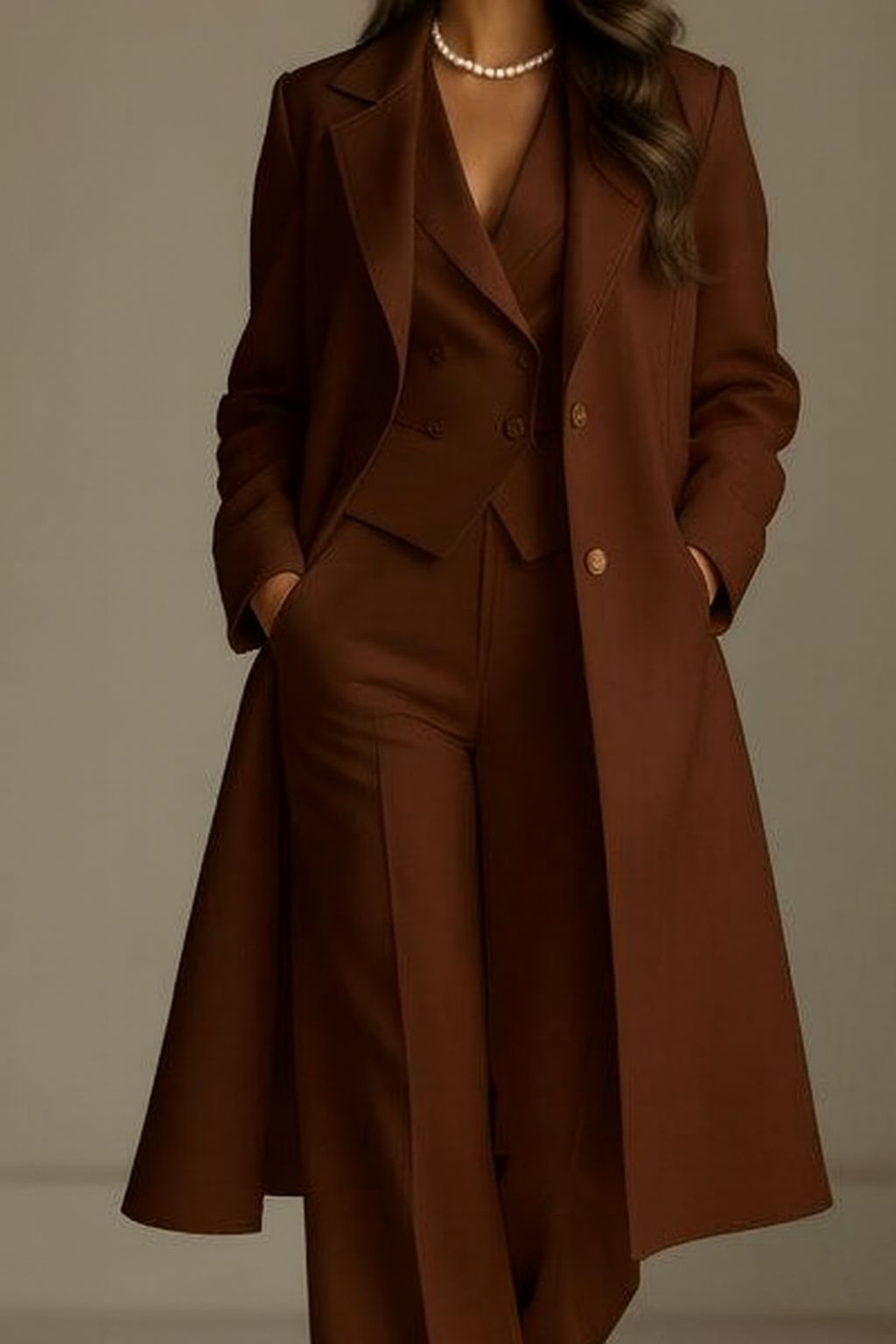 Shairra | Blaues Set aus Mantel und Anzug