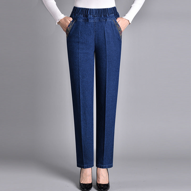 Jenni | Denim-Hose mit elastischer Taille und Taschen