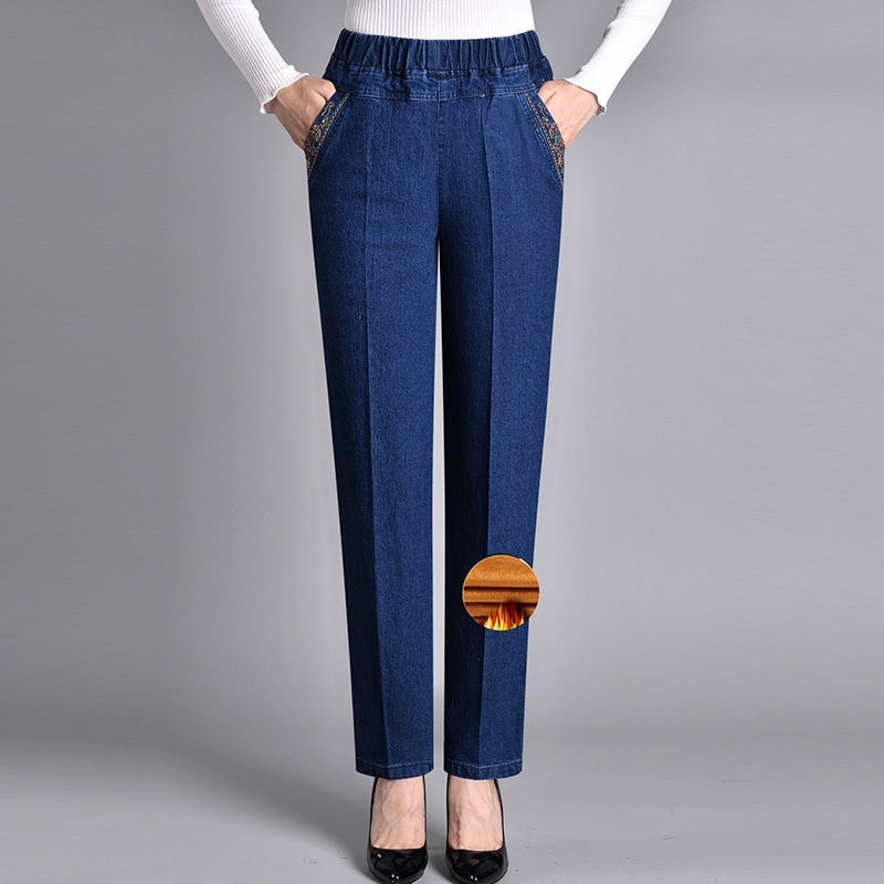 Jenni | Denim-Hose mit elastischer Taille und Taschen