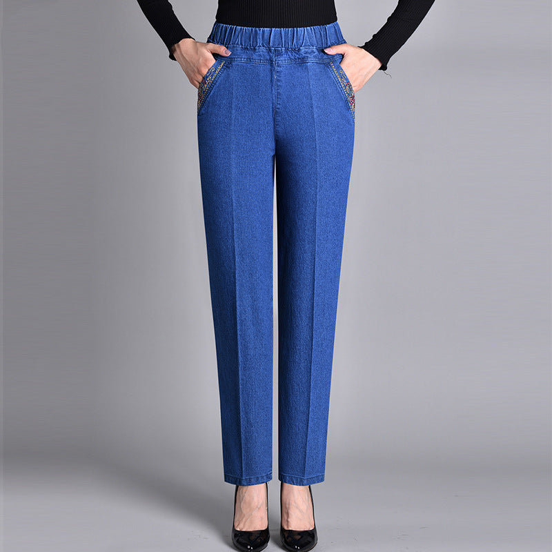 Jenni | Denim-Hose mit elastischer Taille und Taschen