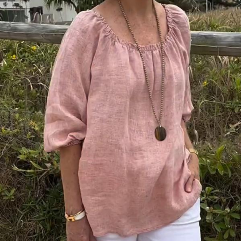 Gretta | Zeitloses Baumwoll-Leinen-Top mit bequemem Schnitt