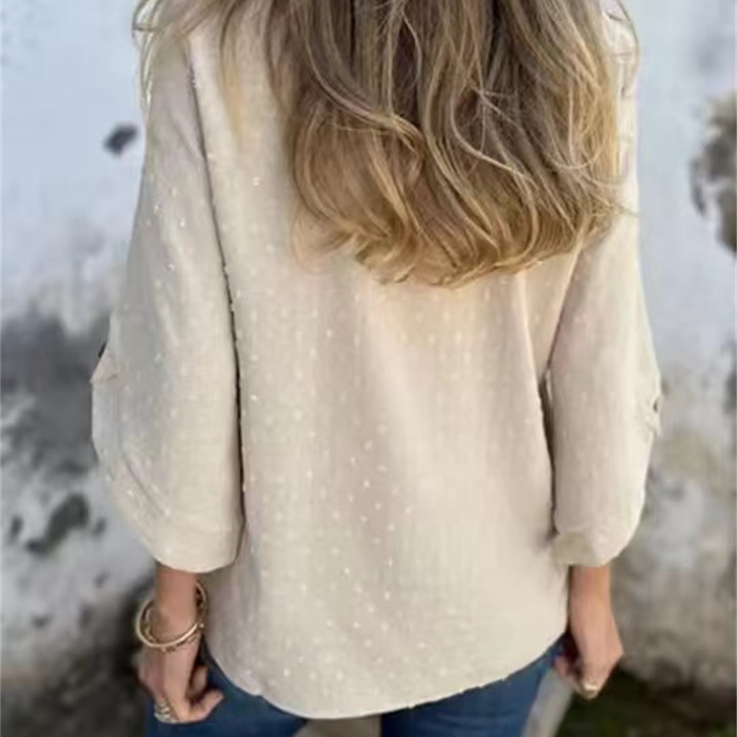 Runa™ | Lockeres Jacquard-Top mit Rundhalsausschnitt