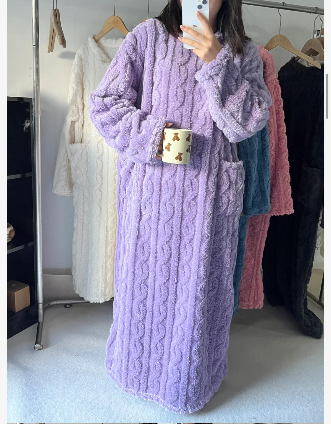 Keira | Kuscheliges langes Nachthemd aus Strick