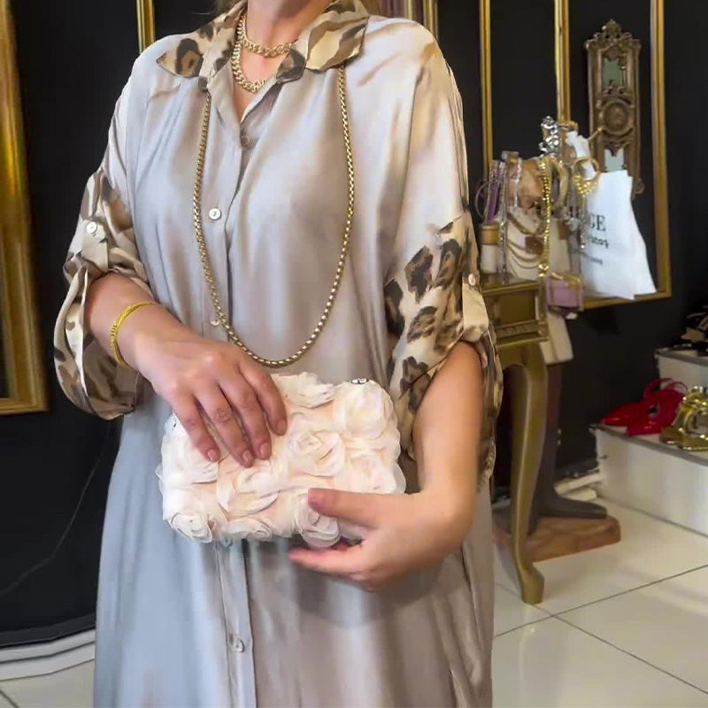 Sonia | Maxi-Hemdkleid mit Leoparden-Detail