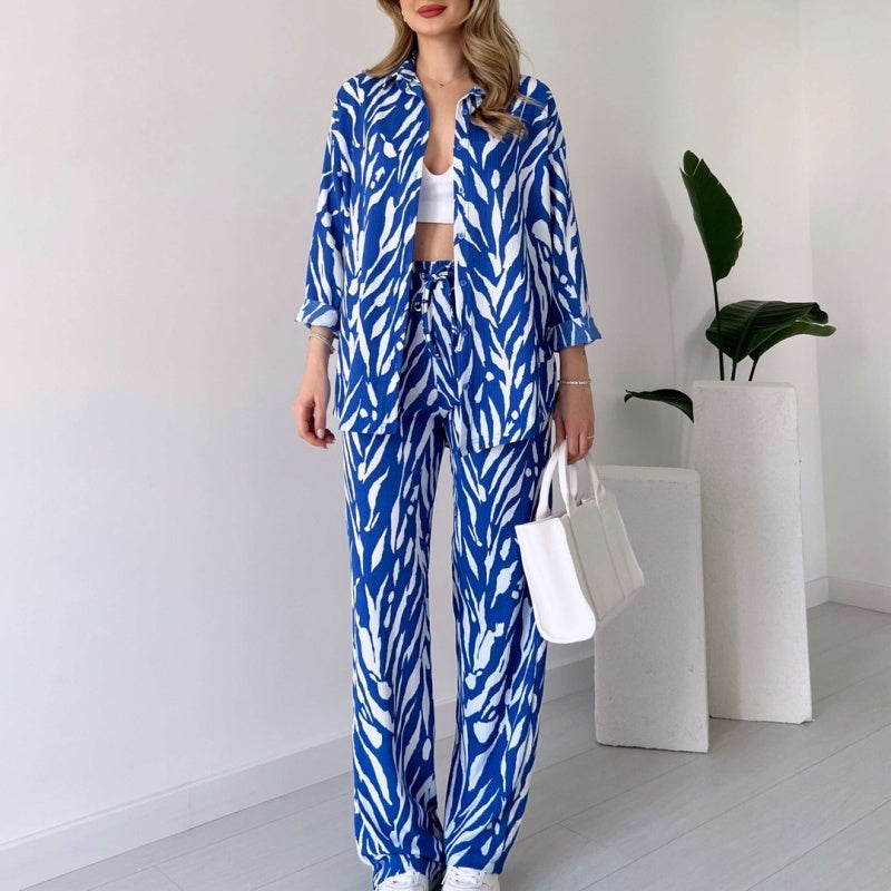 Evangeline | Stylisches Hemd- und Hosenset im Zebradruck
