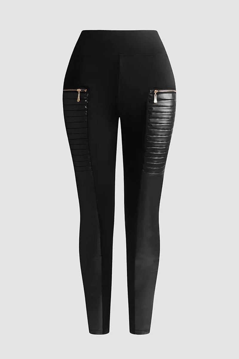 Riell | Getäfelte Kunstleder-Leggings