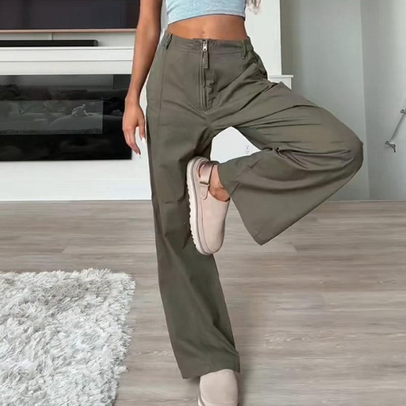 Jeana | Hochtaillierte, lockere Jeans mit Reißverschluss