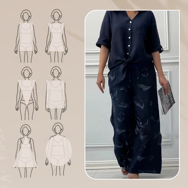 Damara | Stilvolles Zweiteiliges Set: Lockeres Cardigan-Shirt und High-Waist-Hose