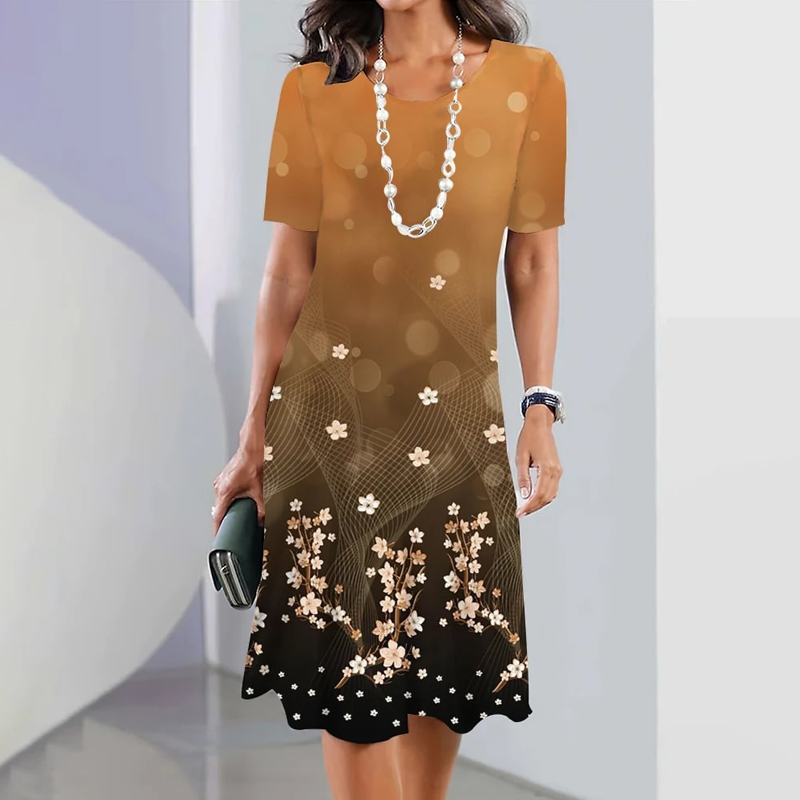 Joy | Damenkleid mit Rundhalsausschnitt und Blumendruck