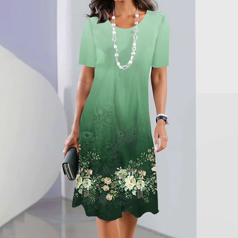 Joy | Damenkleid mit Rundhalsausschnitt und Blumendruck