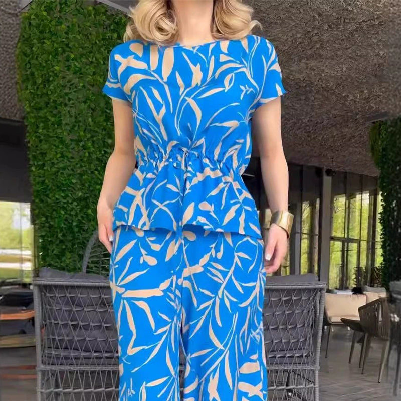 Romina™ | 2-teiliges Set mit bedrucktem Hemd und weiter Hose