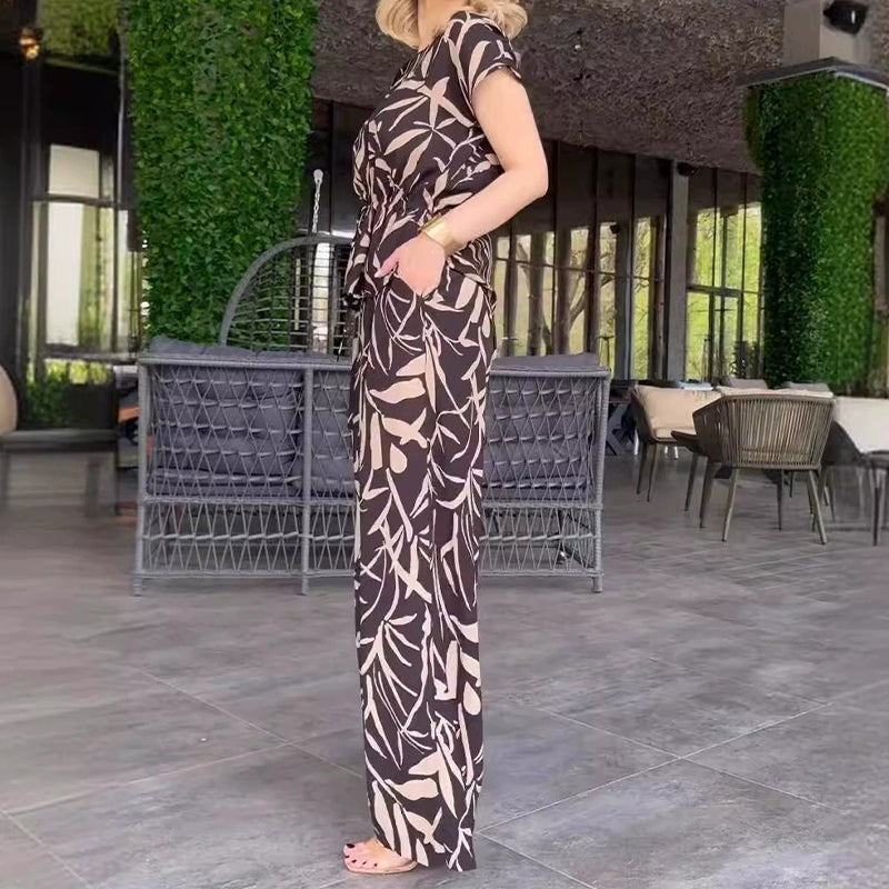 Romina™ | 2-teiliges Set mit bedrucktem Hemd und weiter Hose